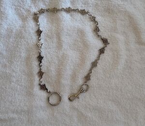 Men's Silver-Tone Arrow Link Key & Card Chain